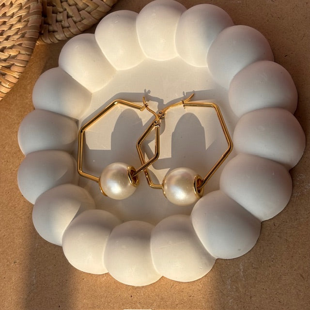 Celeste Pearl Hoops