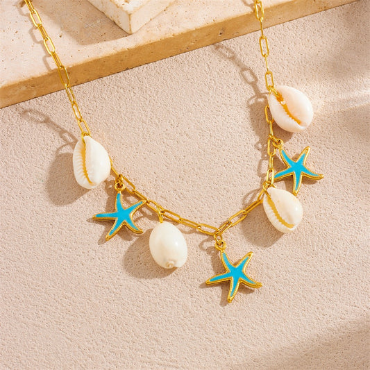 Seashell starry necklace