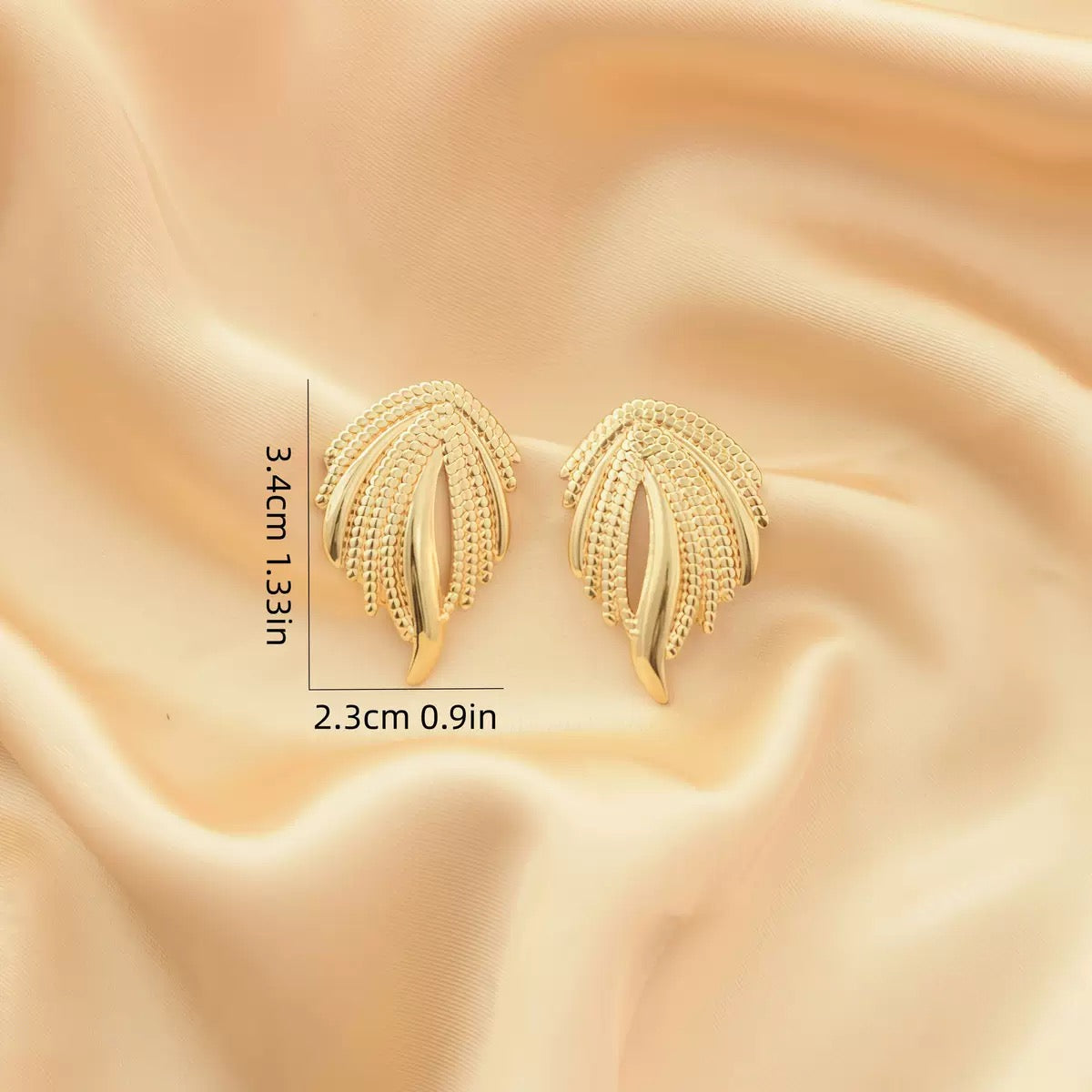 Golden Fern Studs