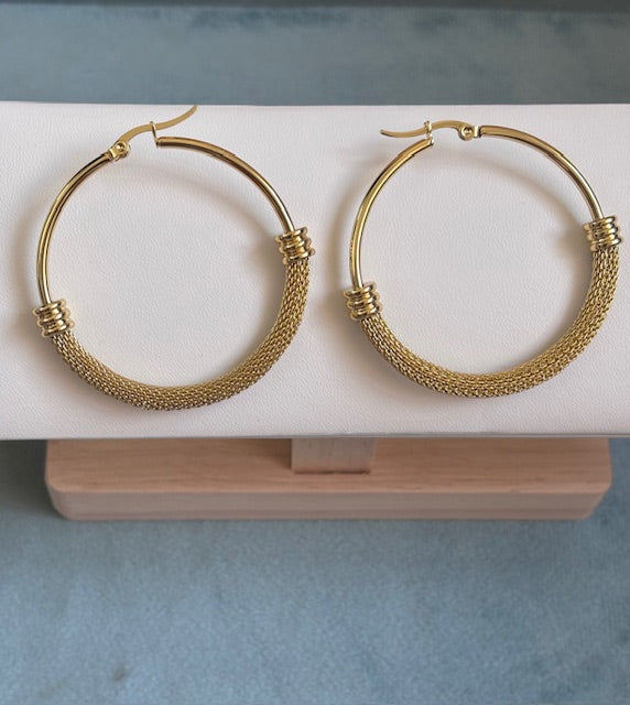 Golden Orbit hoops