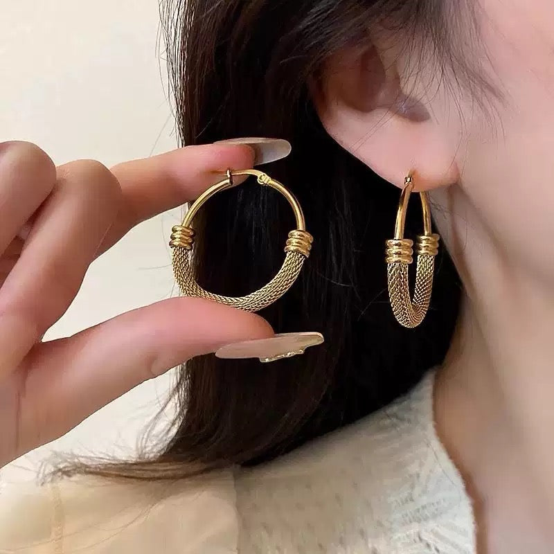Golden Orbit mini hoops