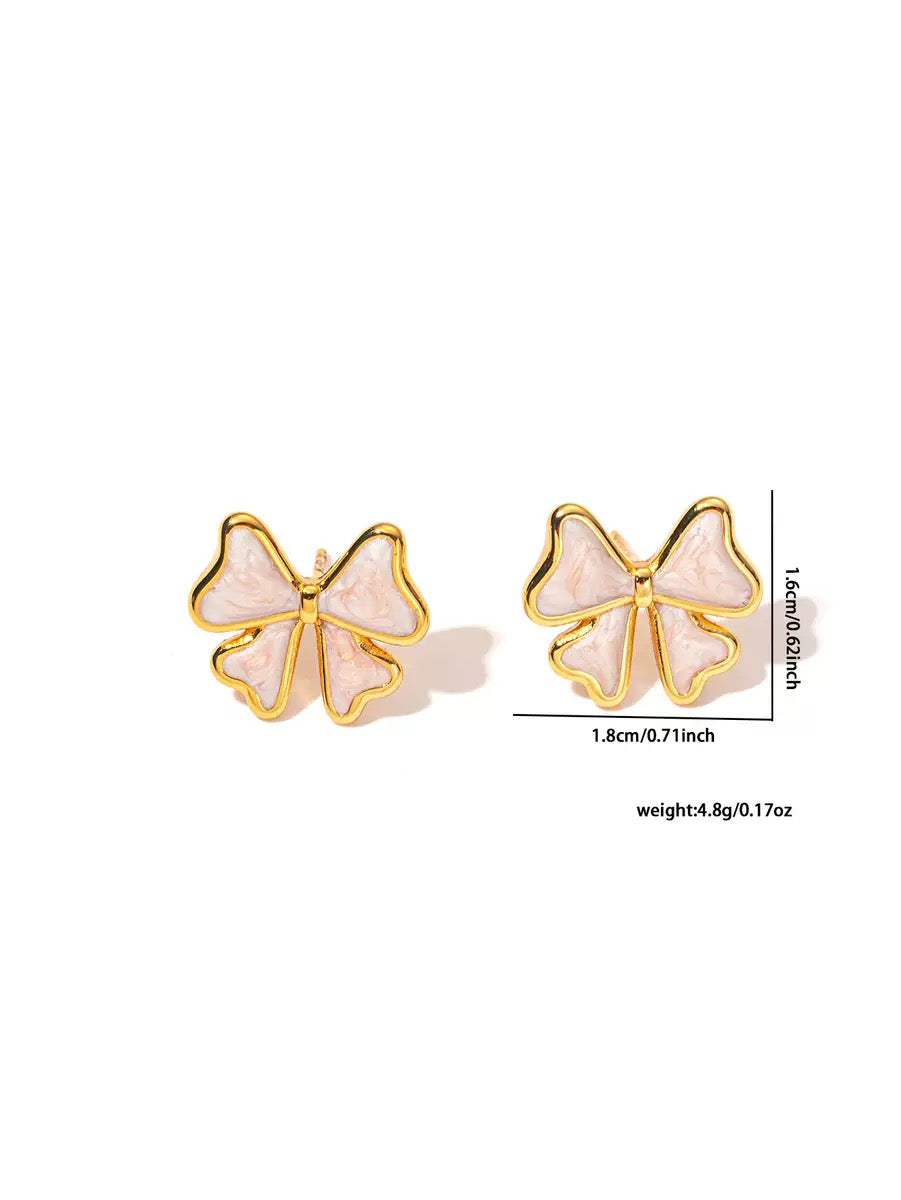 Ivory Bow Studs