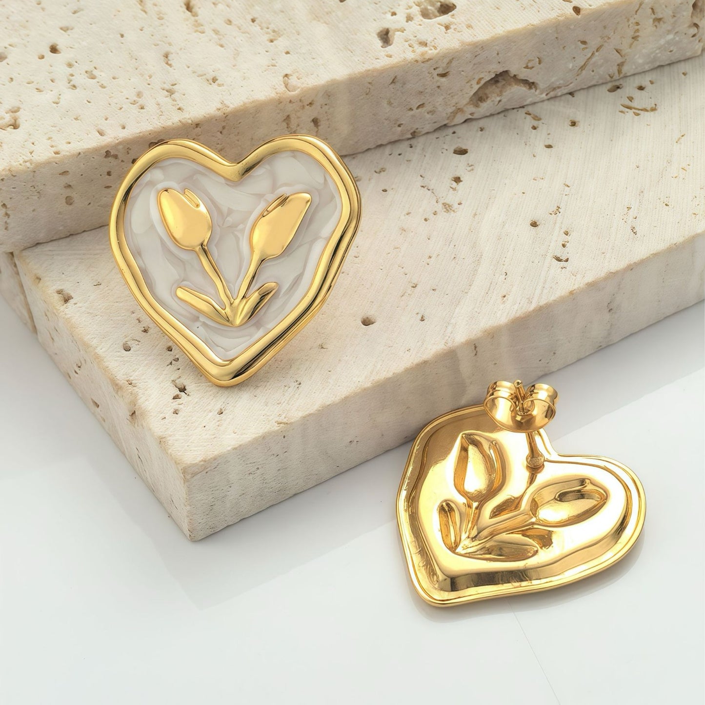 Petal Heart Earrings