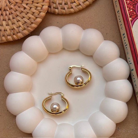 Aurora Pearl Hoops