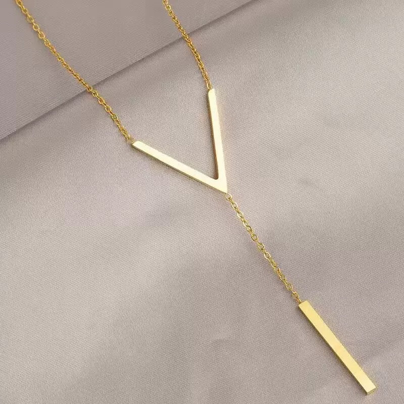 Bar Drop Y Necklace
