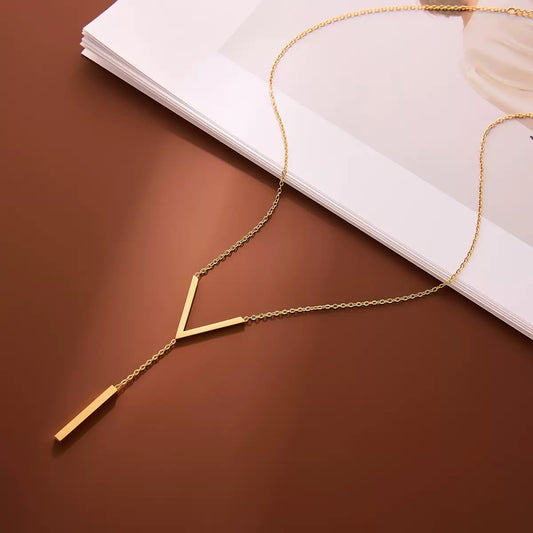 Bar Drop Y Necklace