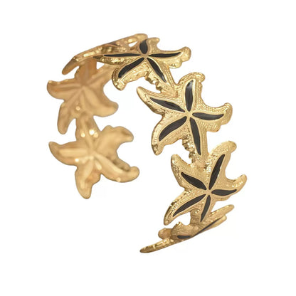 Black Starfish Bloom Cuff