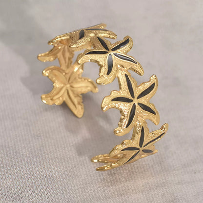 Black Starfish Bloom Cuff