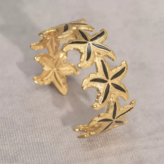 Black Starfish Bloom Cuff
