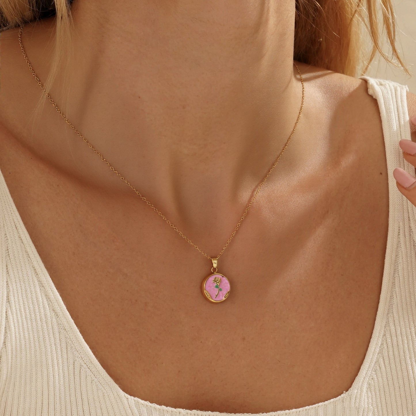 Blush Rose Golden Necklace