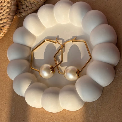 Celeste Pearl Hoops