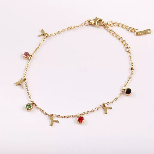 Colorful Dragonfly Charm Bracelet