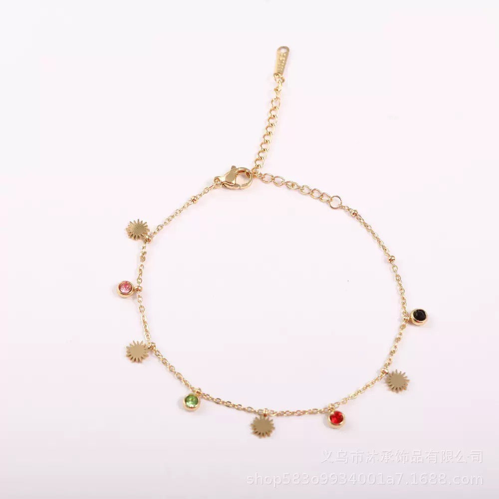 Colorful Sun Charm Bracelet