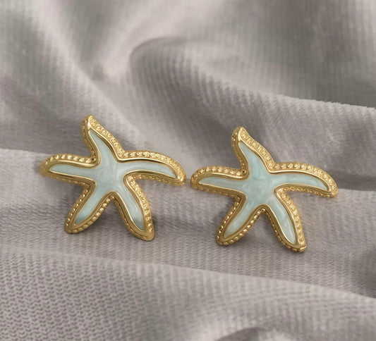 Coral Star Studs