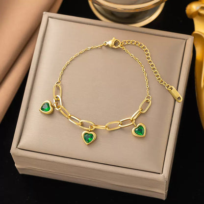 Emerald Embrace Heart Bracelet