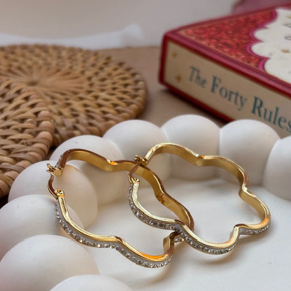 Floral Diamond Hoops