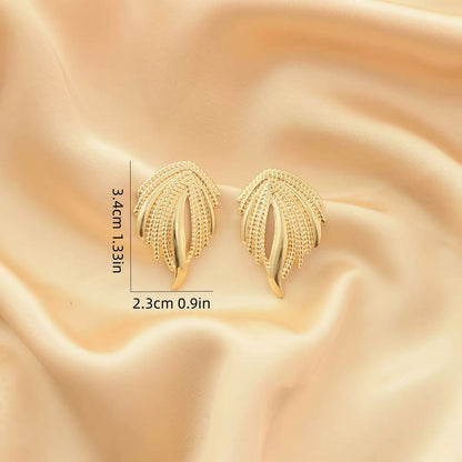 Golden Fern Studs
