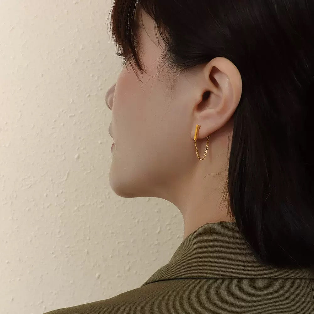 Golden Link Drop Earrings