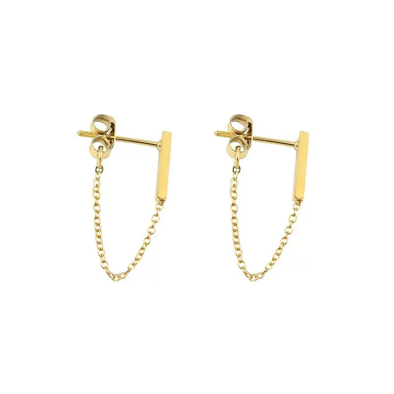 Golden Link Drop Earrings