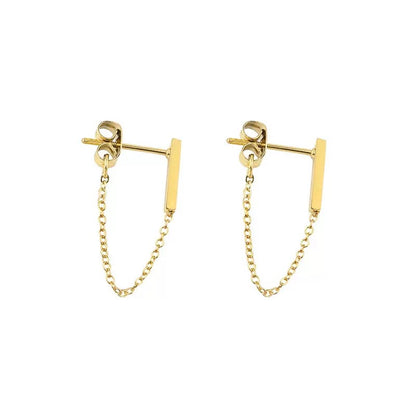 Golden Link Drop Earrings