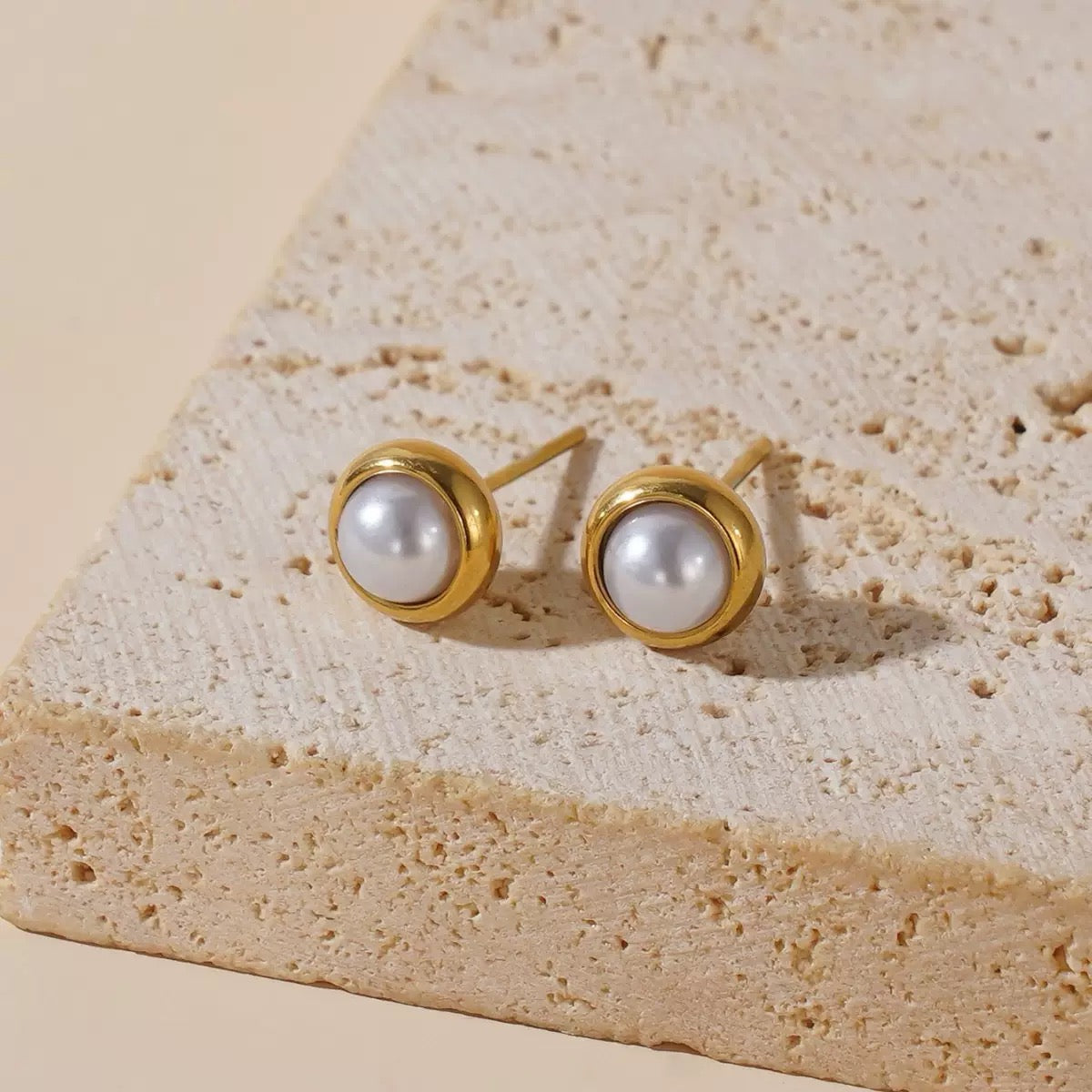 Golden Pearl Studs