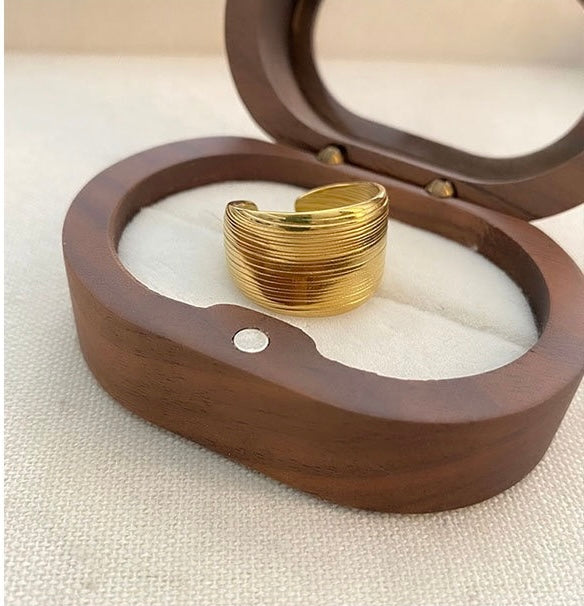 Golden Ripple Ring