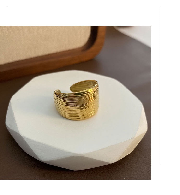 Golden Ripple Ring