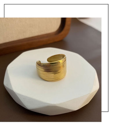 Golden Ripple Ring