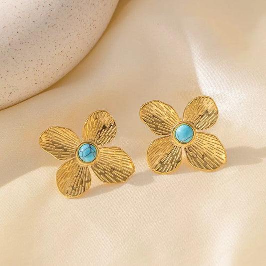 Golden Floral Earrings