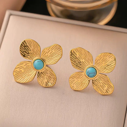 Golden Floral Earrings