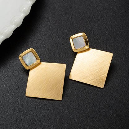 Golden Square Earrings