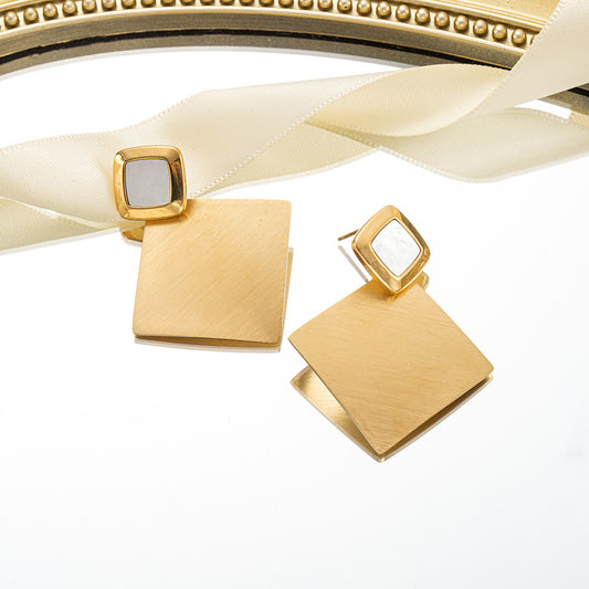 Golden Square Earrings