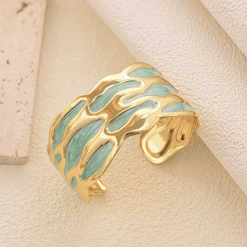 Green Gilded Drift Cuff
