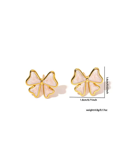 Ivory Bow Studs