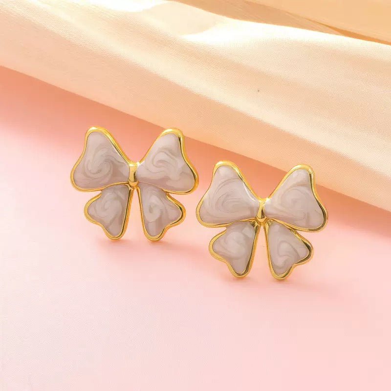 Ivory Bow Studs