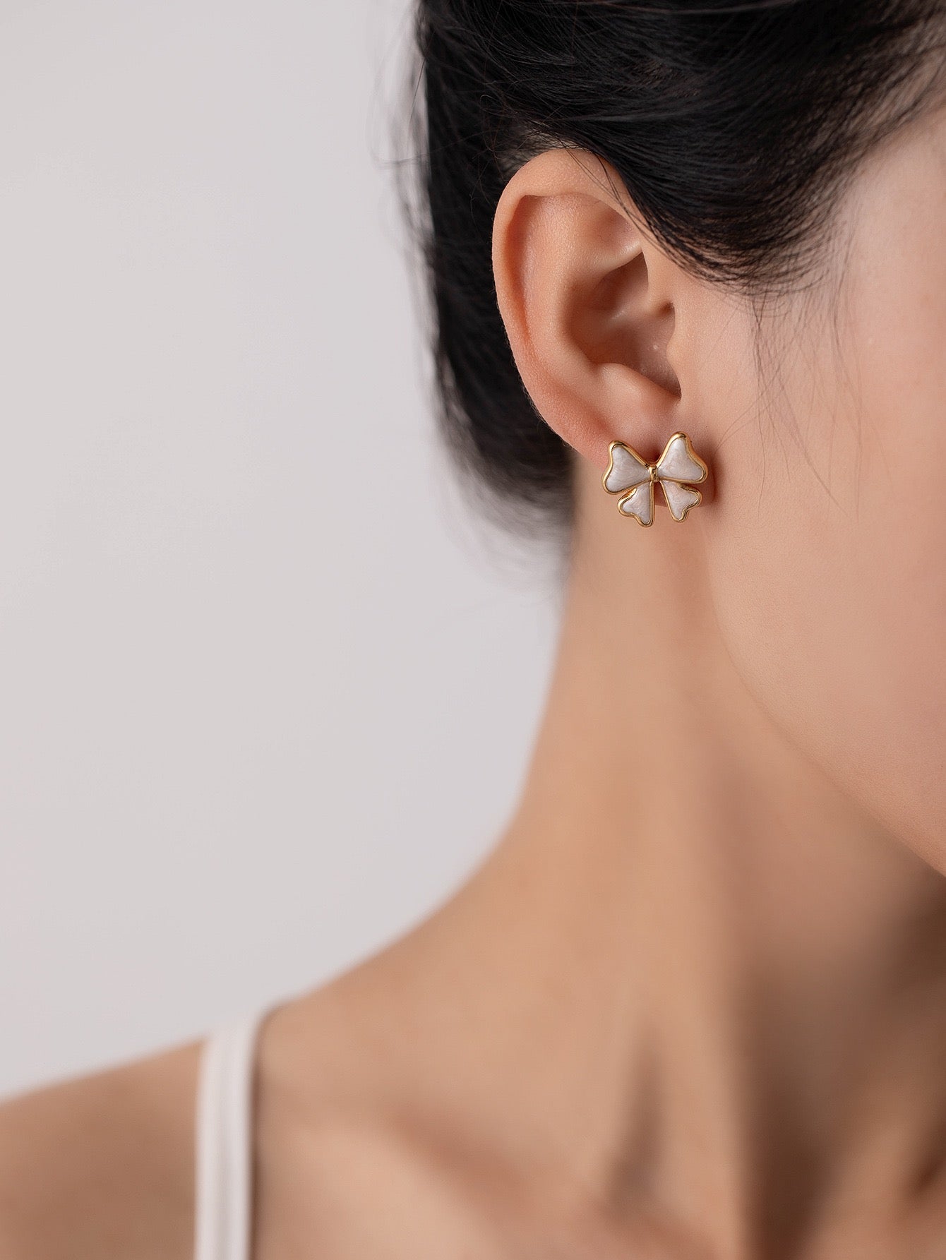 Ivory Bow Studs