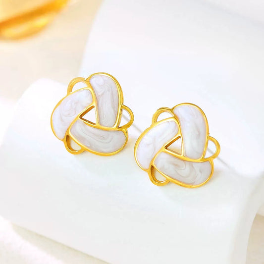 Ivory Swirl Studs
