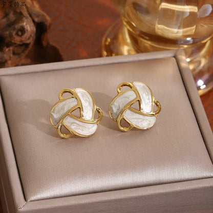 Ivory Swirl Studs