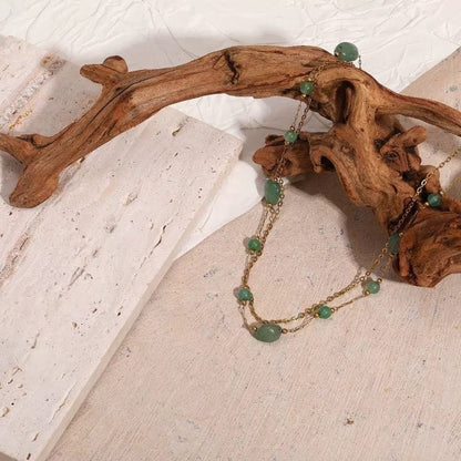 Layered Olive Stones Necklace