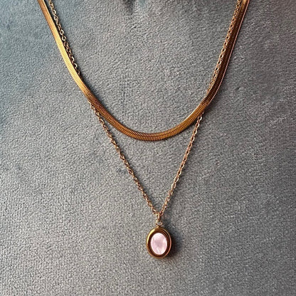 Mother of Pearl Golden Layered Necklace