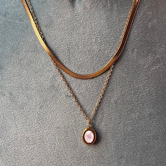 Mother of Pearl Golden Layered Necklace