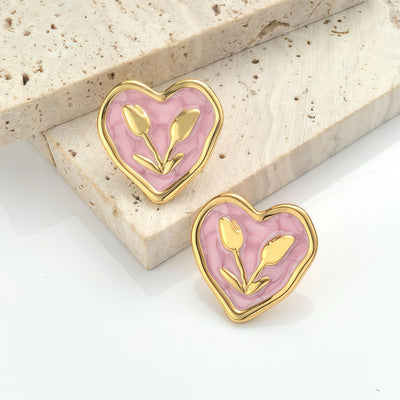 Petal Heart Earrings