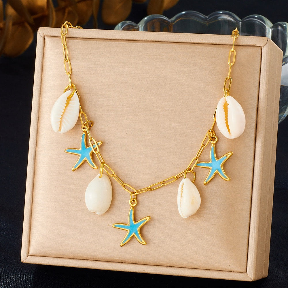 Seashell starry necklace