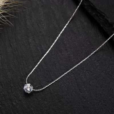 Silver Solitaire Necklace