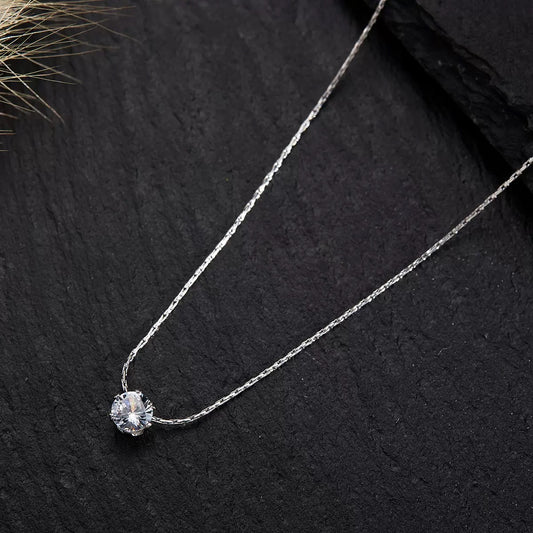 Silver Solitaire Necklace