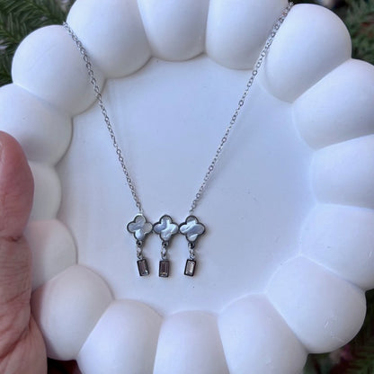 Silver Three Clover Necklace