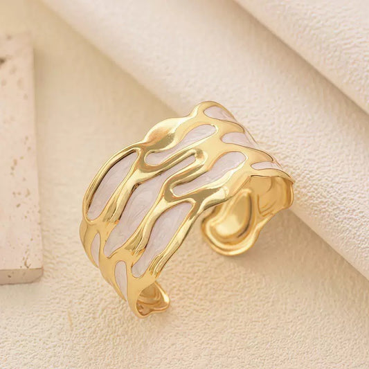 White Gilded Drift Cuff