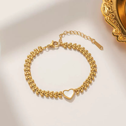 White Heart Bracelet