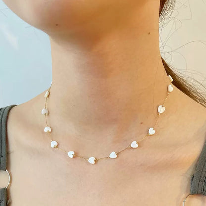 White Heart Link Chain