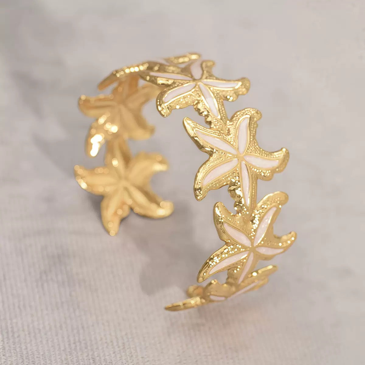 White Starfish Bloom Cuff